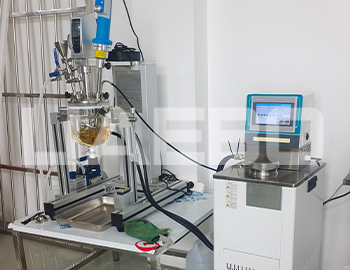 青島研究院某1L乳化反應釜成套設備調試成功