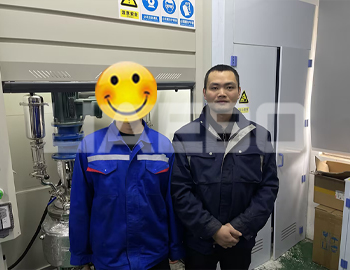 杭州某新材料技術有限公司10L攪拌罐調試成功